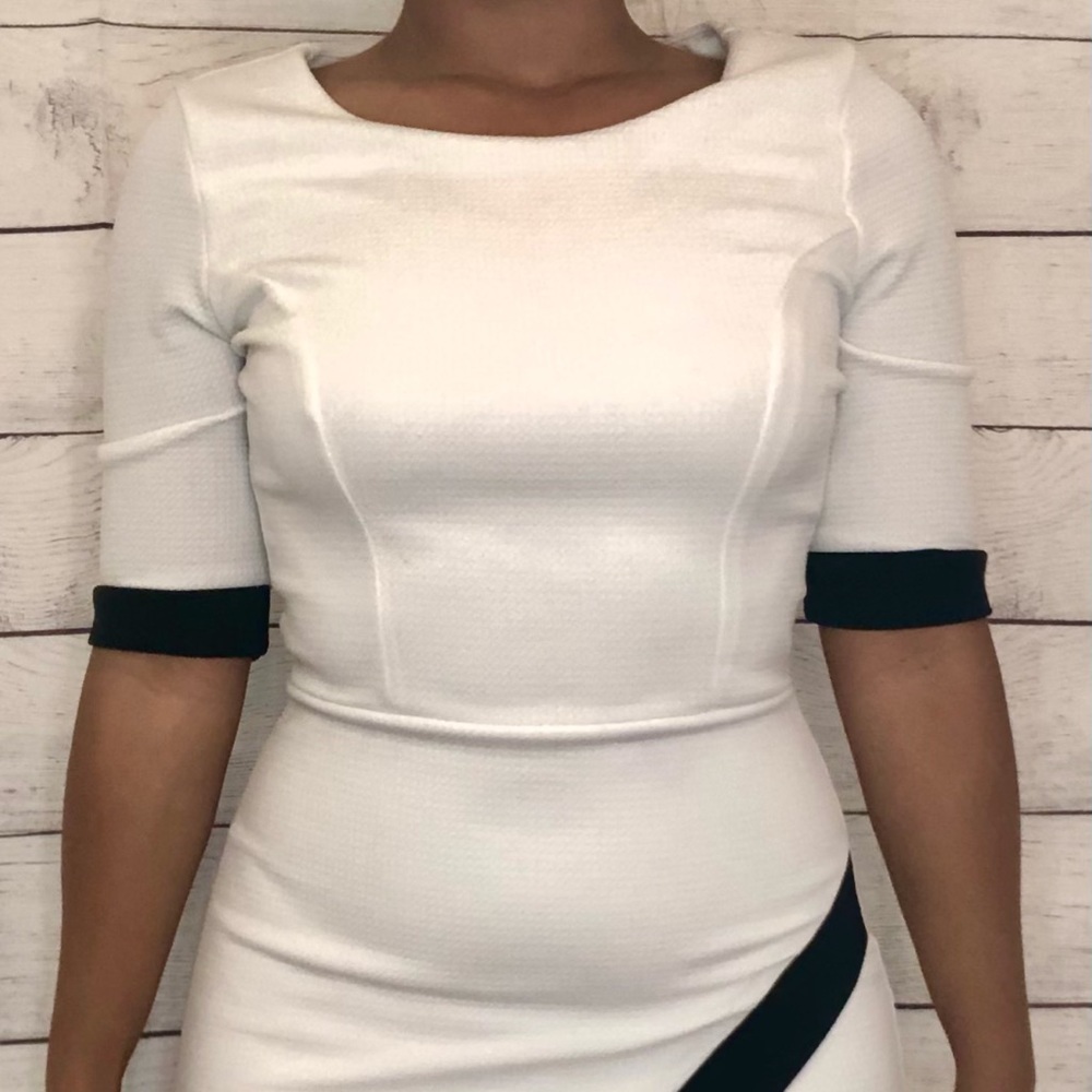 White and Black Formal Dress